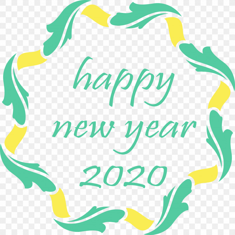 Green Text Font Logo, PNG, 3000x3000px, 2020, Happy New Year 2020, Green, Logo, New Years 2020 Download Free