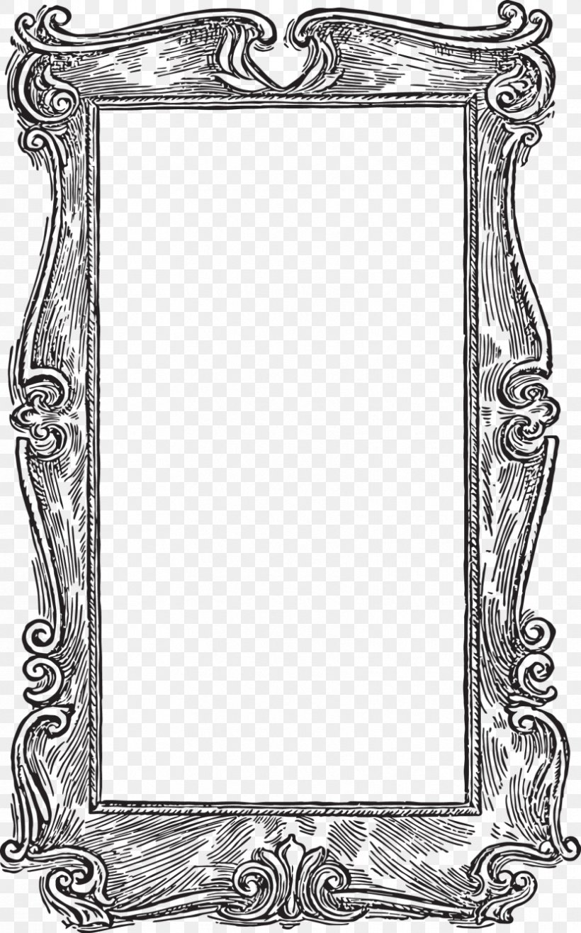 Borders And Frames Picture Frames Clip Art, PNG, 830x1333px, Borders And Frames, Black And White, Blog, Line Art, Mirror Download Free