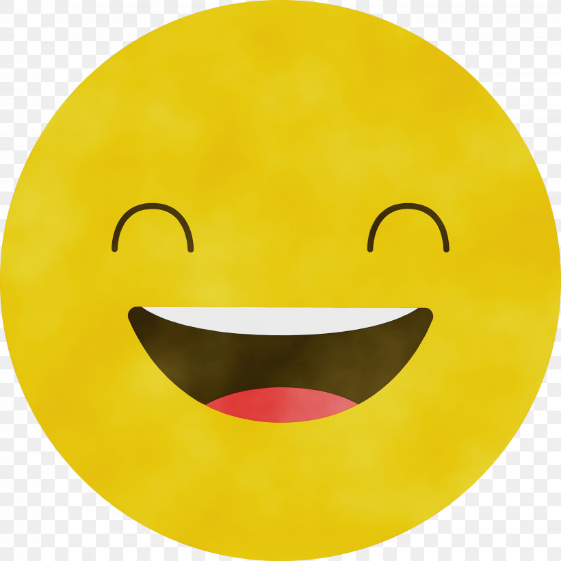 Smiley Yellow Meter, PNG, 2861x2861px, Emoji, Meter, Paint, Smiley, Watercolor Download Free