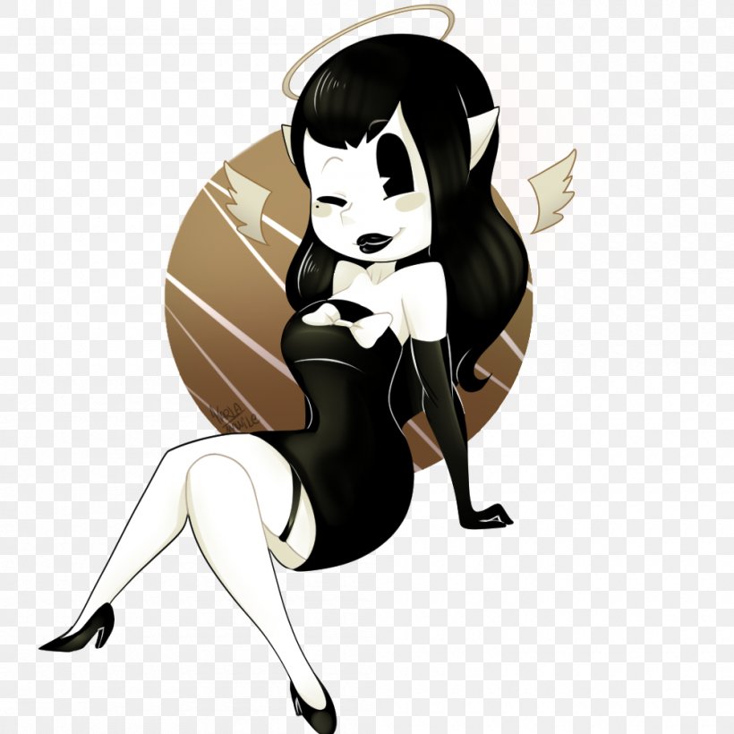 Bendy And The Ink Machine Drawing Angel Of The Stage TheMeatly Games, PNG, 1000x1000px, Watercolor, Cartoon, Flower, Frame, Heart Download Free