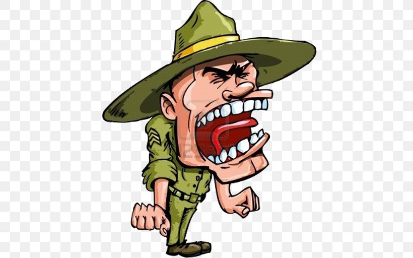 Drill Instructor Sergeant Royalty-free Clip Art Vector Graphics, PNG, 512x512px, Drill Instructor, Boot Camp, Cartoon, Fictional Character, Finger Download Free