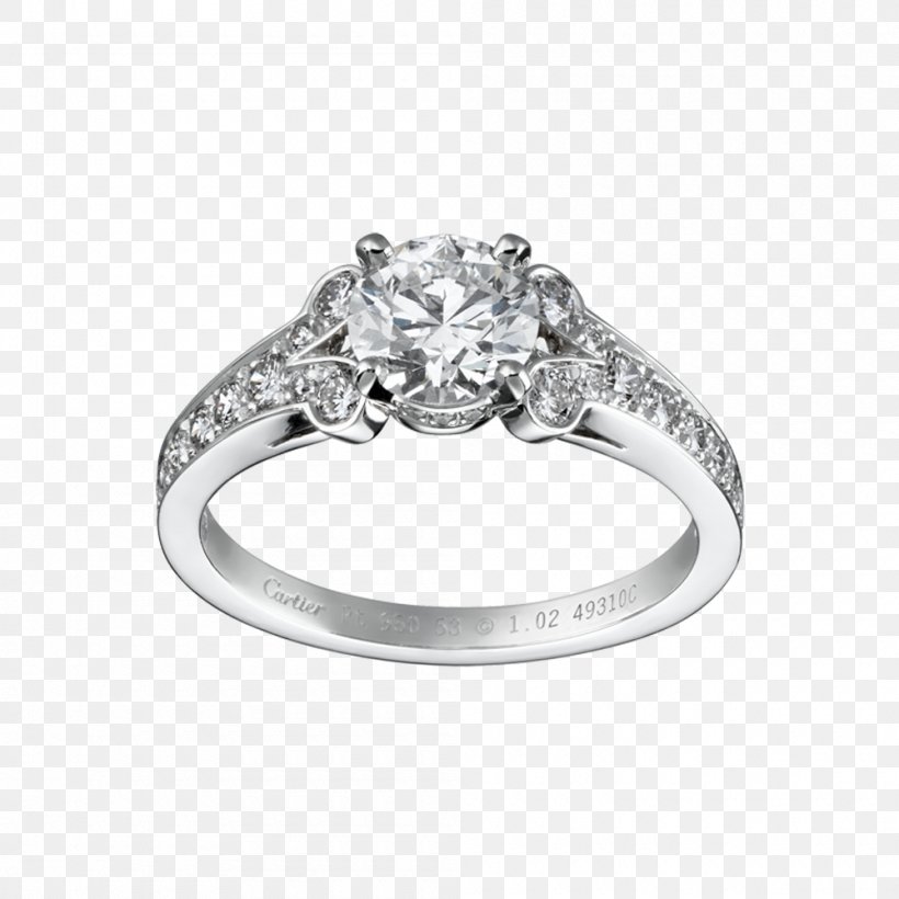 Cartier Engagement Ring Wedding Ring Diamond, PNG, 1000x1000px, Cartier, Body Jewelry, Brilliant, Carat, Cartier Tank Download Free
