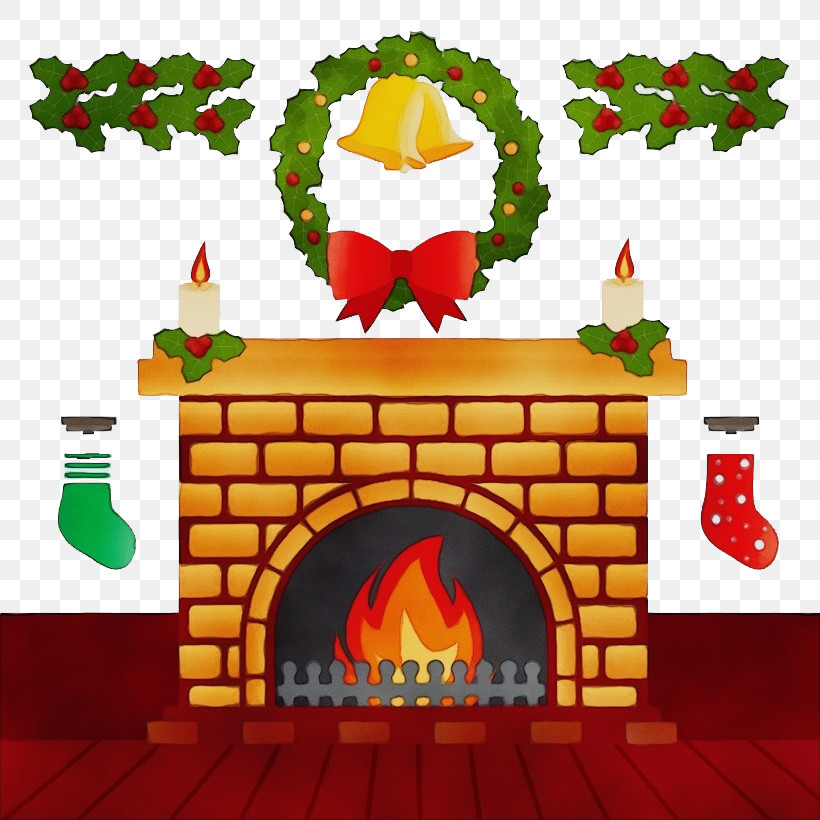 Christmas Day, PNG, 820x820px, Watercolor, Chimney, Christmas Day, Christmas Decoration, Christmas Tree Download Free