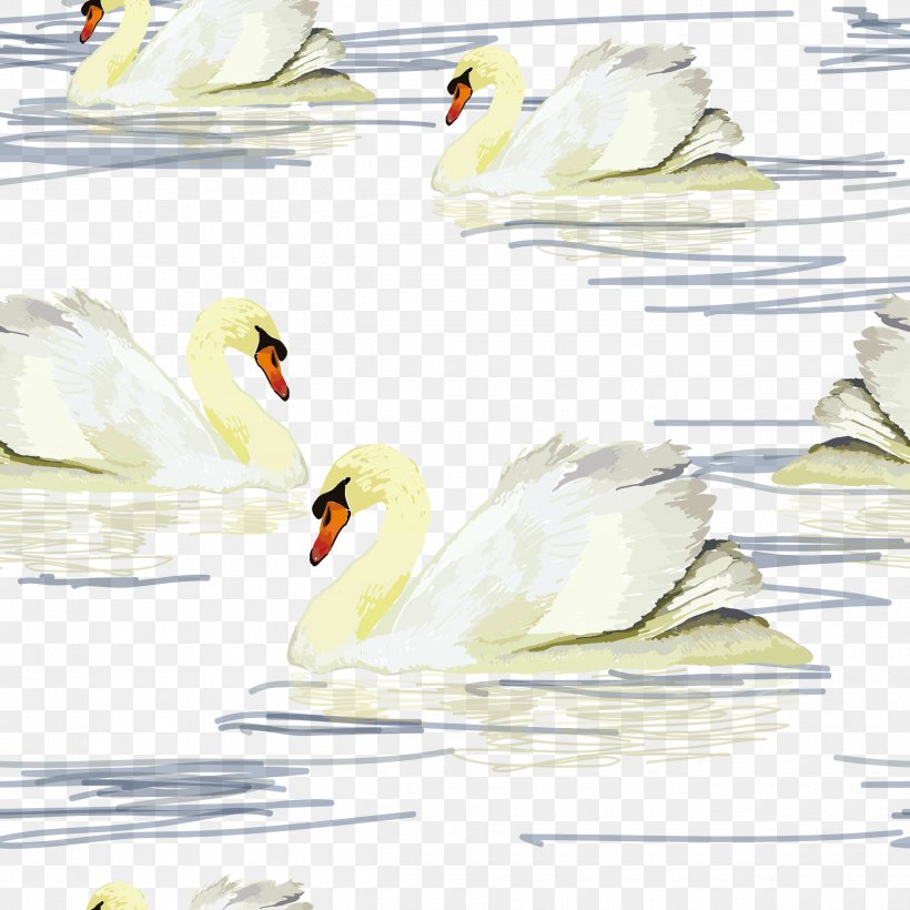 Cygnini Duck Illustration, PNG, 2500x2500px, Cygnini, Banner, Beak, Bird, Designer Download Free
