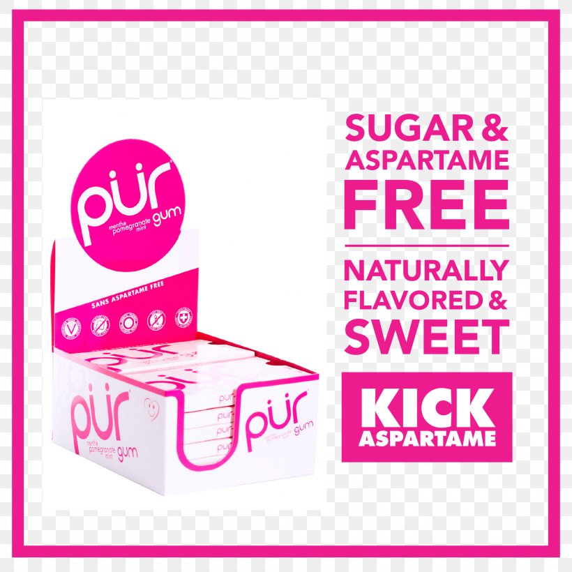 Chewing Gum PÜR Gum Aspartame Peppermint, PNG, 2121x2121px, Chewing Gum, Area, Aspartame, Brand, Food Download Free
