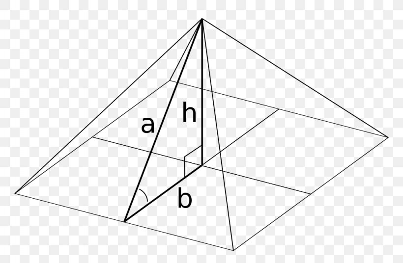 Great Pyramid Of Giza Square Pyramid Golden Ratio, PNG, 1024x670px, Great Pyramid Of Giza, Apothem, Area, Black And White, Diagram Download Free