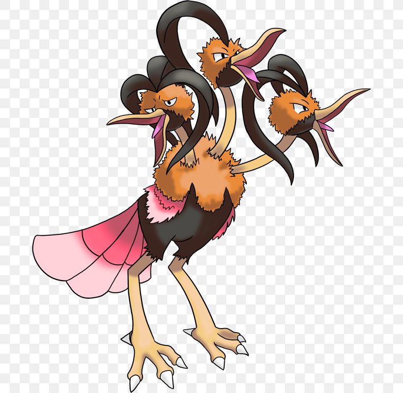 Pokémon HeartGold And SoulSilver Dodrio Pokémon Ranger Doduo, PNG, 690x800px, Doduo, Art, Beak, Bird, Chicken Download Free