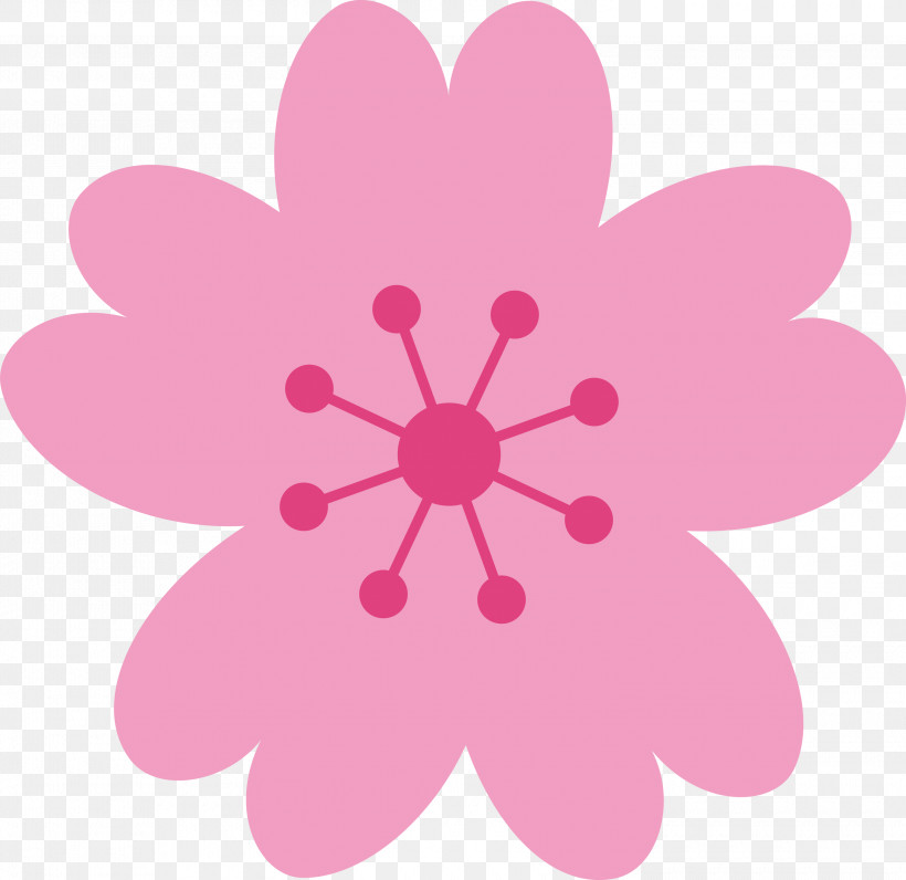 Cherry Flower Floral Flower, PNG, 3000x2913px, Cherry Flower, Floral, Flower, Magenta, Petal Download Free