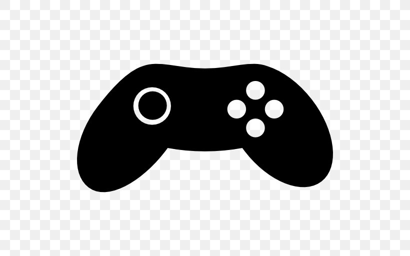 Game Controllers White Clip Art, PNG, 512x512px, Game Controllers, Black, Black And White, Black M, Game Controller Download Free