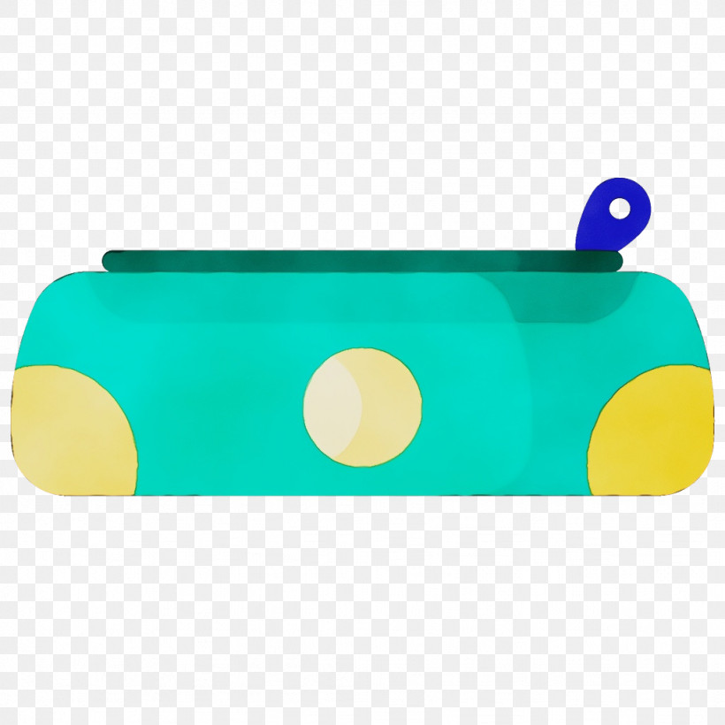 Turquoise Yellow Pencil Case Turquoise Rectangle, PNG, 1024x1024px, Back To School, Paint, Pencil Case, Rectangle, School Supplies Download Free