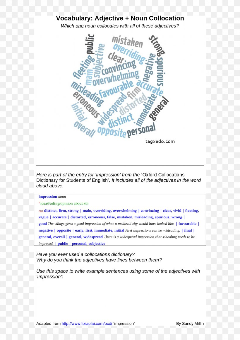 Adjective Collocation Dictionary Noun Opposite, PNG, 1653x2339px, Adjective, Area, Collocation, Diagram, Dictionary Download Free