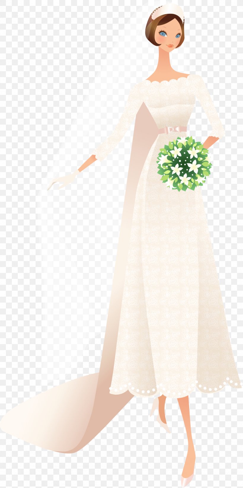 Bride Wedding Illustration, PNG, 1181x2370px, Watercolor, Cartoon, Flower, Frame, Heart Download Free