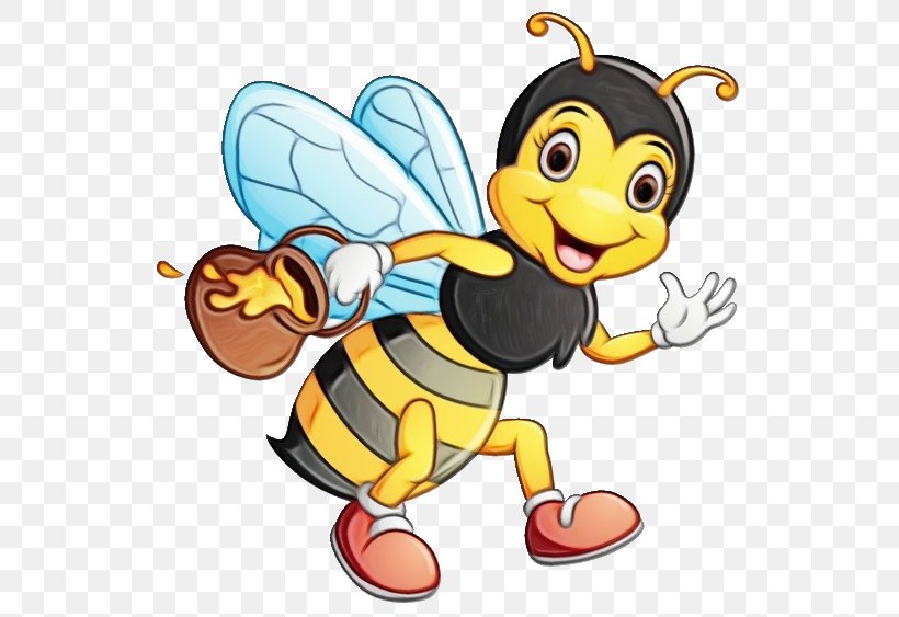 Bumblebee, PNG, 546x563px, Watercolor, Animated Cartoon, Bee, Bumblebee, Cartoon Download Free