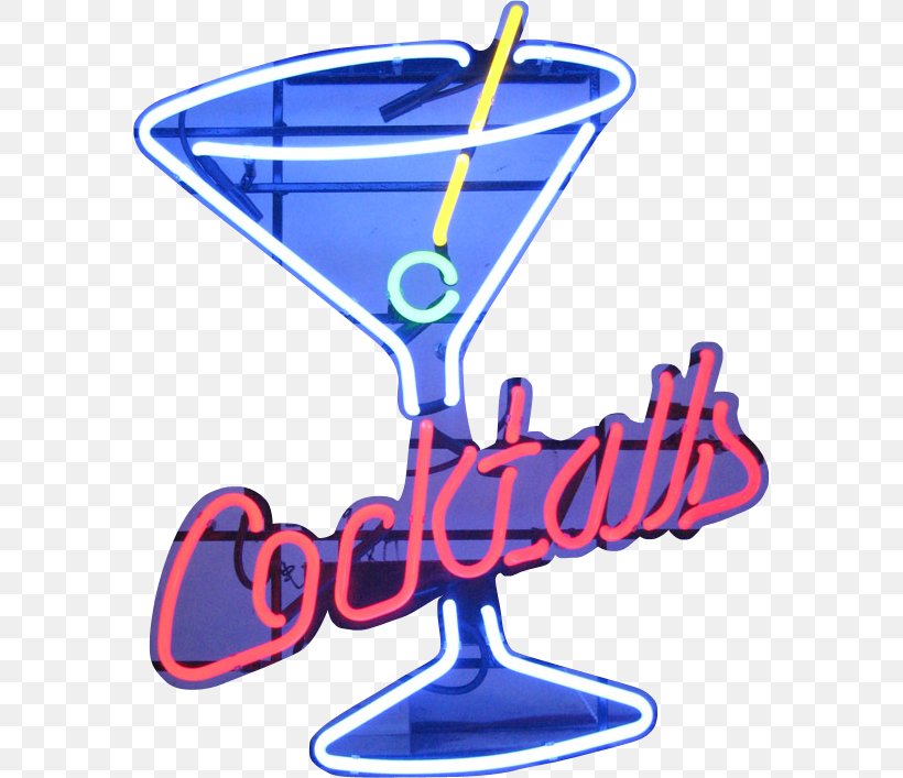 Cocktail Neon Sign Martini Distilled Beverage Drinking Straw, PNG, 578x707px, Cocktail, Area, Bar, Business, Cocktail Glass Download Free