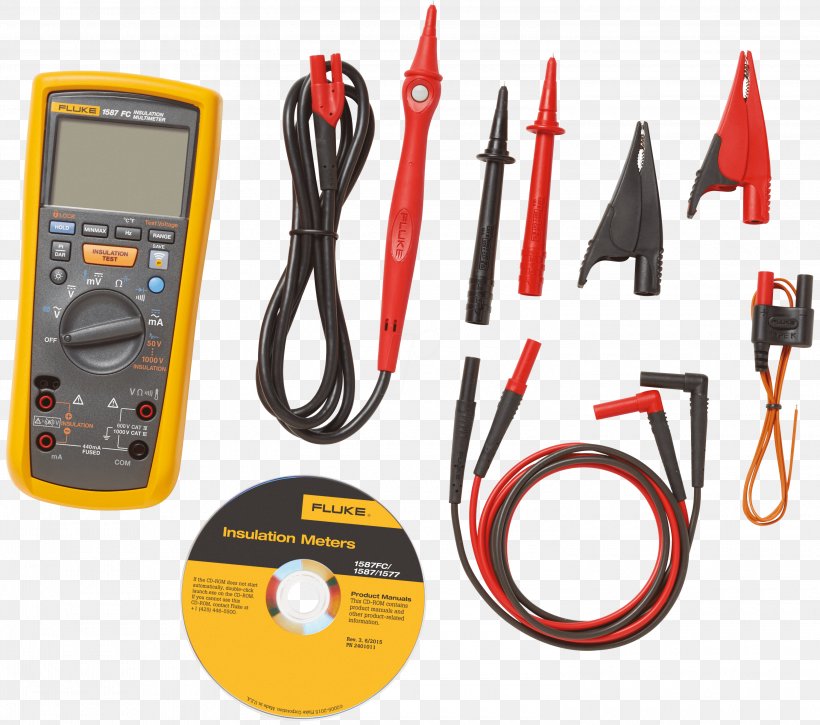 Digital Multimeter Fluke Corporation True RMS Converter Insulator, PNG, 3000x2653px, Multimeter, Cable, Digital Data, Digital Electronics, Digital Multimeter Download Free