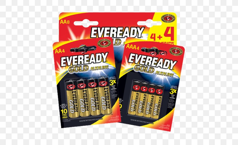 Electric Battery Eveready Battery Company Alkaline Battery AA Battery Energizer, PNG, 500x500px, Electric Battery, Aa Battery, Alkali, Alkaline Battery, Battery Download Free