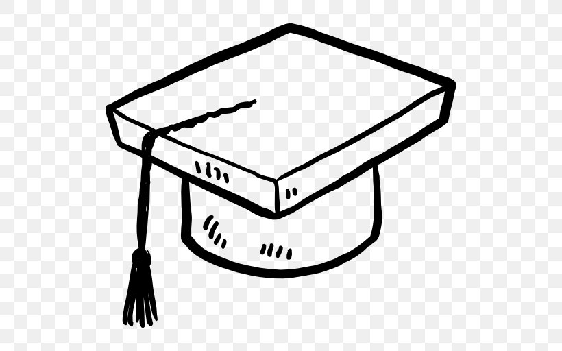 Square Academic Cap Hat Clip Art, PNG, 512x512px, Square Academic Cap, Area, Artwork, Bachelor S Degree, Black And White Download Free