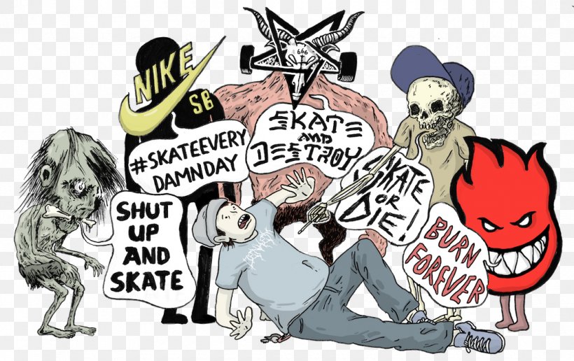 Thrasher Presents Skate And Destroy Skateboarding Skate Or Die!, PNG, 1080x680px, Thrasher Presents Skate And Destroy, Art, Cartoon, Comics, Drawing Download Free