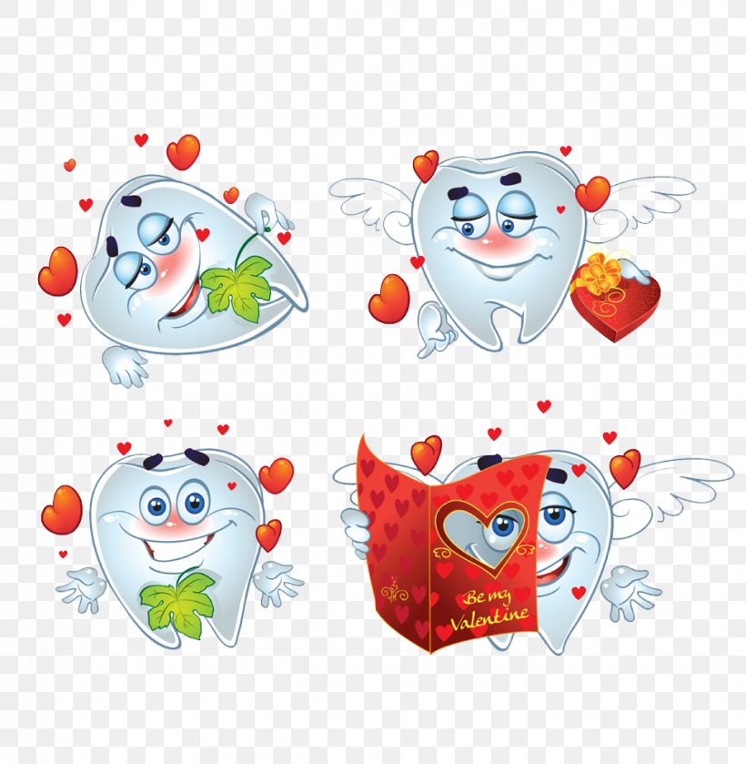 Valentines Day Tooth Pathology Clip Art, PNG, 977x1000px, Valentines Day, Art, Clown, Dentist, Fictional Character Download Free