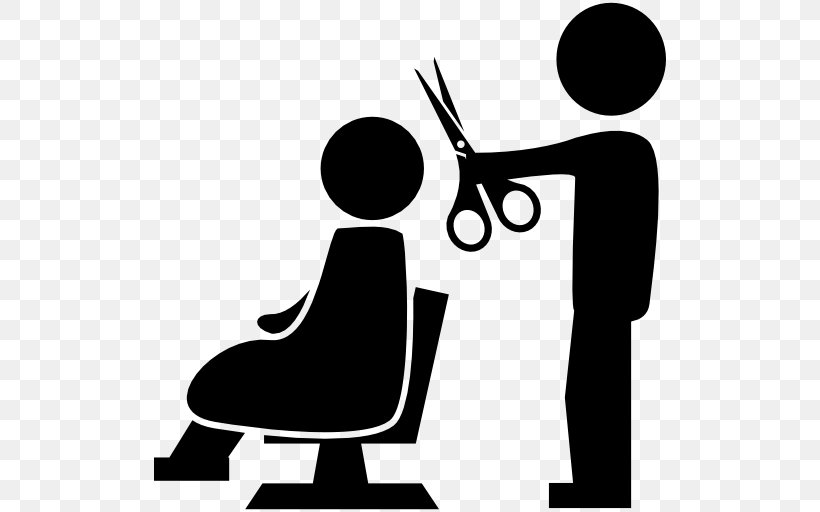 Beauty Parlour Hairdresser Barber, PNG, 512x512px, Beauty Parlour, Artwork, Barber, Black And White, Brand Download Free