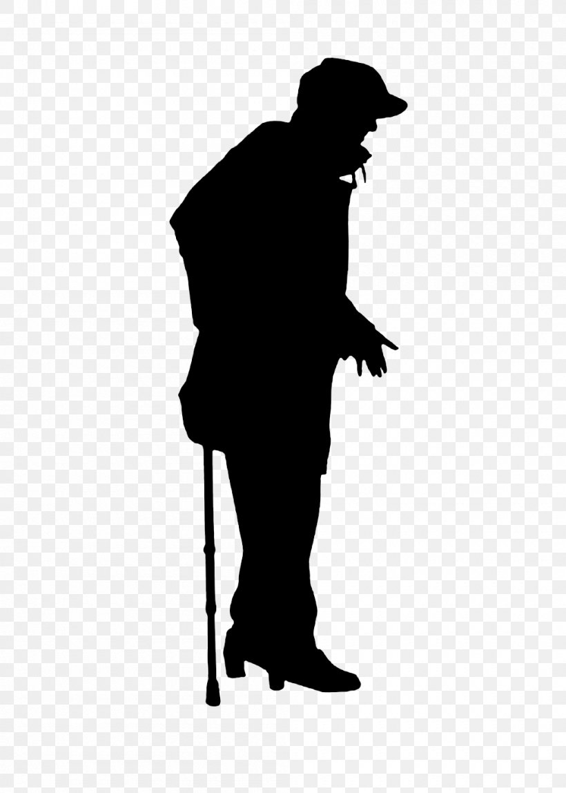 Silhouette Person Photography Old Age, PNG, 1000x1400px, Silhouette, Black And White, Gentleman, Human Behavior, Joint Download Free