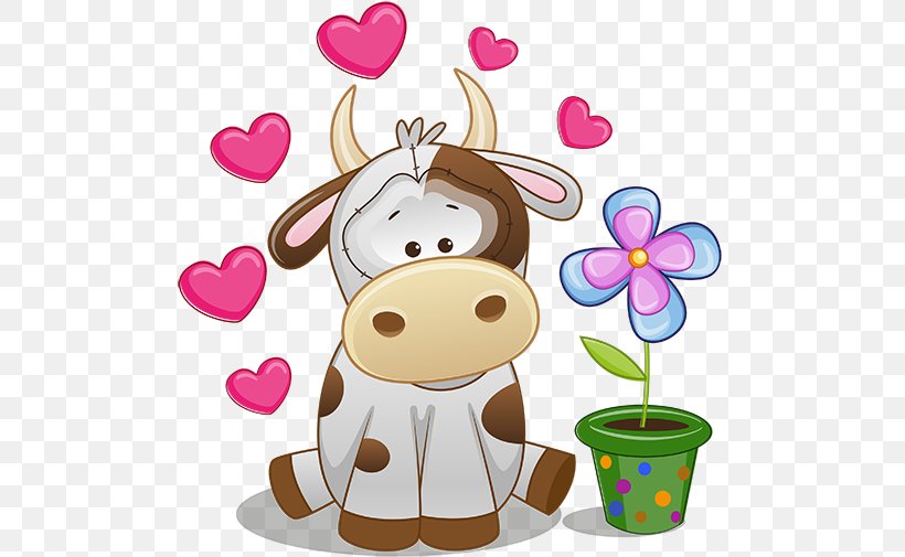 Holstein Friesian Cattle Animaatio IStock Clip Art, PNG, 500x505px, Watercolor, Cartoon, Flower, Frame, Heart Download Free