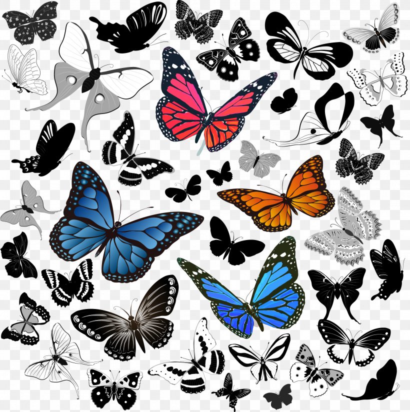 Butterfly, PNG, 2026x2036px, Butterfly, Brush Footed Butterfly, Butterflies And Moths, Designer, Insect Download Free