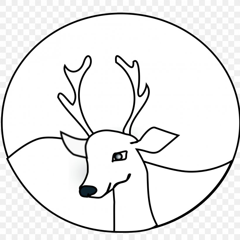 Reindeer Coloring Book Clip Art, PNG, 1969x1969px, Reindeer, Antler, Area, Art, Black And White Download Free