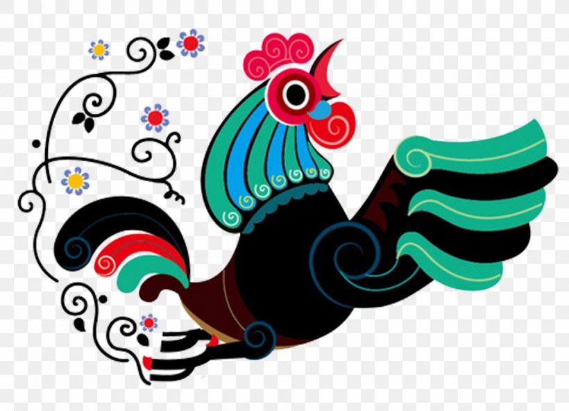 Chicken Chinese Zodiac Chinese New Year Illustration, PNG, 1000x722px, Chicken, Art, Bird, Chinese New Year, Chinese Zodiac Download Free