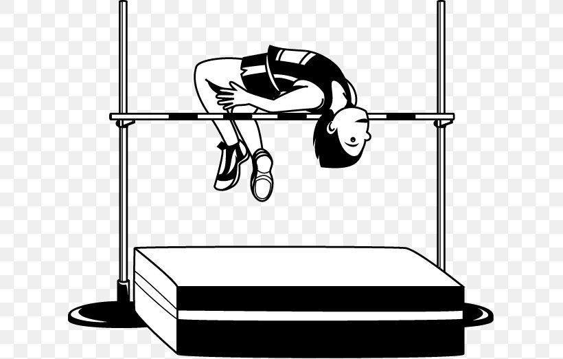 High Jump Track & Field Sport Jumping Clip Art, PNG, 622x522px, High Jump, Area, Athletics, Black, Black And White Download Free