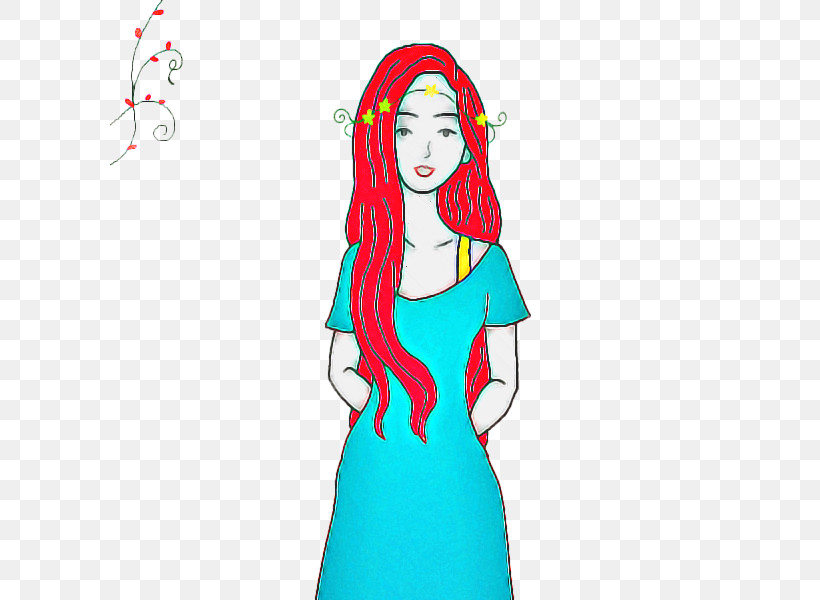 Turquoise Cartoon Long Hair Smile Style, PNG, 600x600px, Turquoise, Cartoon, Long Hair, Smile, Style Download Free