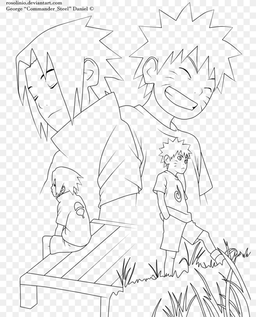 Line Art Sasuke Uchiha Naruto Uzumaki Drawing, PNG ...