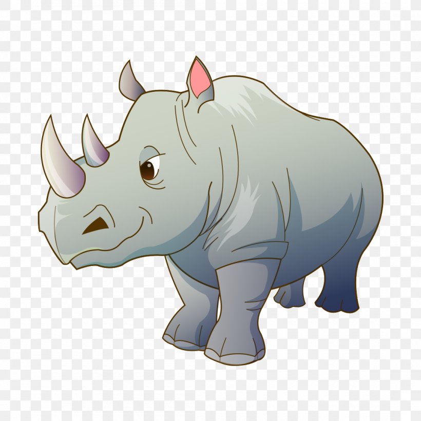 Rhinoceros Cartoon Image Clip Art, PNG, 1100x1100px, Rhinoceros, Animal, Animation, Carnivoran, Cartoon Download Free