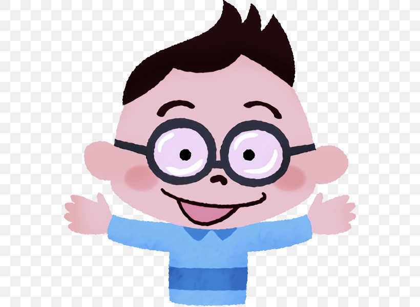 Glasses, PNG, 570x600px, Cartoon, Animation, Cheek, Finger, Gesture Download Free