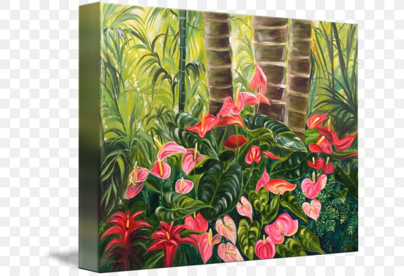 Painting Jungle Acrylic Paint Art, PNG, 650x560px, Painting, Acrylic Paint, Art, Flora, Flower Download Free