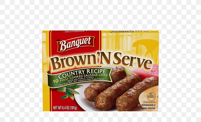 Breakfast Sausage Bacon Food, PNG, 500x500px, Breakfast Sausage, Bacon, Banquet Foods, Breakfast, Convenience Food Download Free
