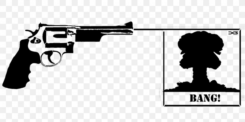 Revolver Firearm Trigger Gunshot Gun Barrel, PNG, 1280x640px, Revolver, Air Gun, Black, Black And White, Brand Download Free