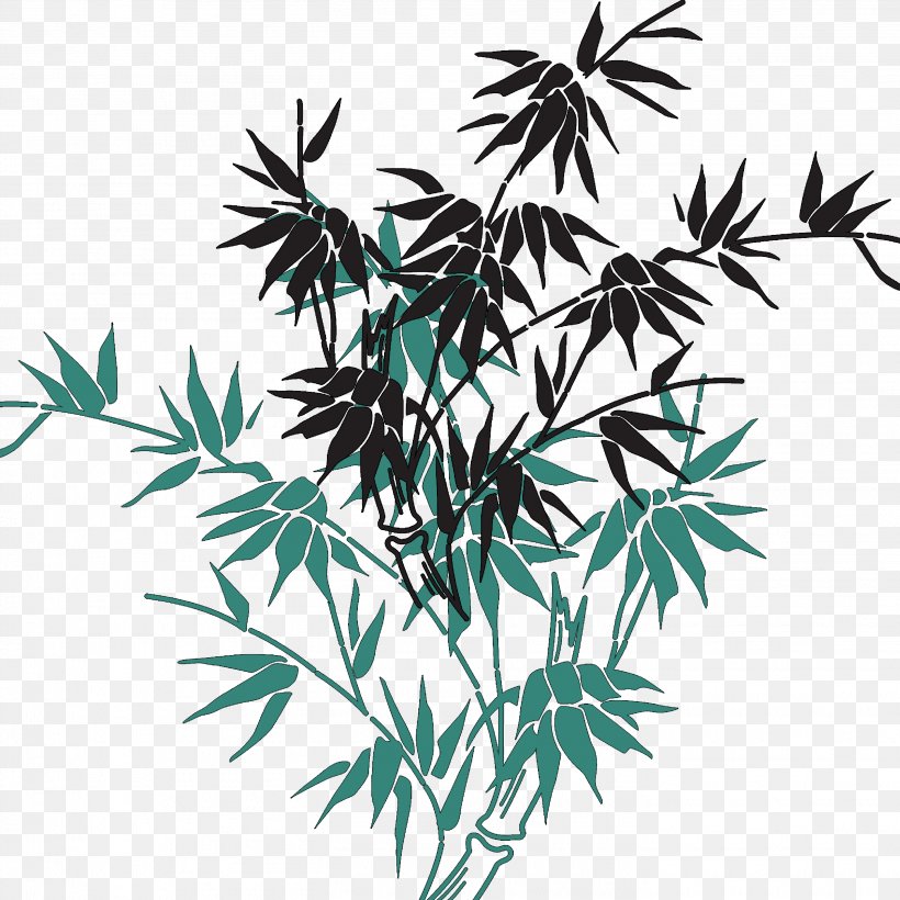 Watercolor Painting Ink, PNG, 2835x2835px, Watercolor Painting, Bamboo, Black And White, Branch, Flora Download Free