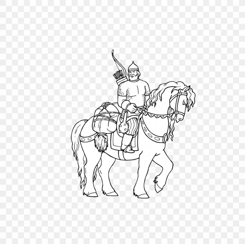 Ilya Muromets Horse Nightingale The Robber Alyosha Popovich Coloring Book, PNG, 2362x2362px, Ilya Muromets, Alyosha Popovich, Art, Artwork, Black And White Download Free