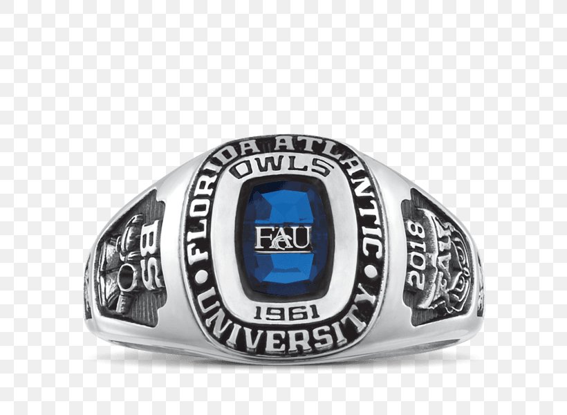 Class Ring Florida Atlantic University Florida Atlantic Owls Women's Basketball Graduation Ceremony, PNG, 600x600px, Ring, Brand, Class Ring, College, Emblem Download Free