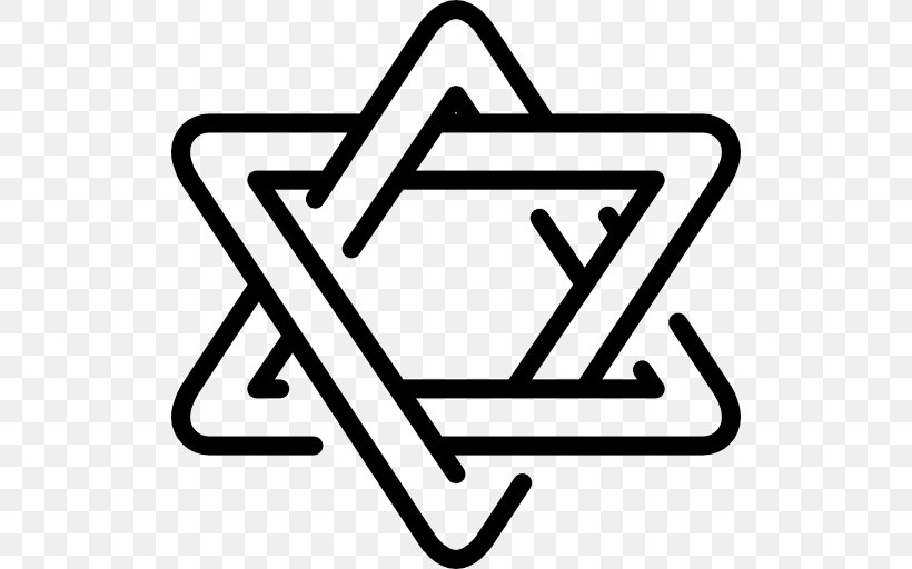 Star Of David Judaism Religion Jewish Symbolism, PNG, 512x512px, Star Of David, Area, Black And White, David, Jewish Culture Download Free