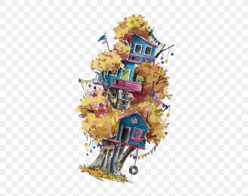 The Yellow House Watercolor Painting Graphic Design, PNG, 468x649px, Yellow House, Art, Cartoon, Color, Designer Download Free