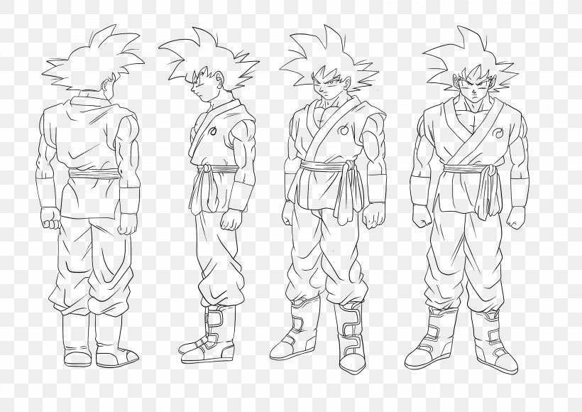 Goku Line Art DeviantArt Sketch, PNG, 3533x2500px, Goku, Arm, Art, Artist, Artwork Download Free