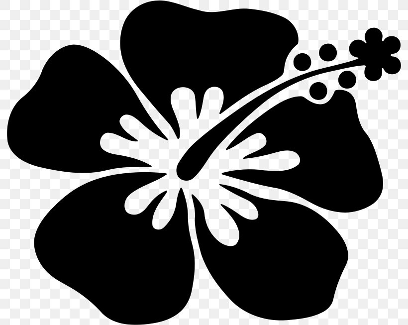 Flower Hibiscus Aloha Sticker Decal, PNG, 792x653px, Flower, Aloha, Black, Black And White, Bumper Sticker Download Free