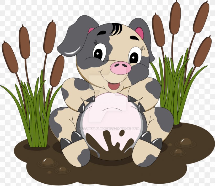 Pig Mud Clip Art, PNG, 900x782px, Pig, Animation, Carnivoran, Dog Like Mammal, Flower Download Free