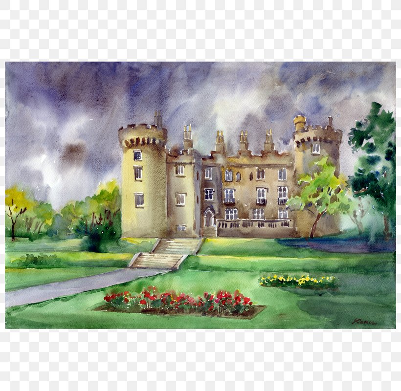 Watercolor Painting Kilkenny Castle Castle Road, PNG, 800x800px, Painting, Acrylic Paint, Art, Art Museum, Artist Download Free