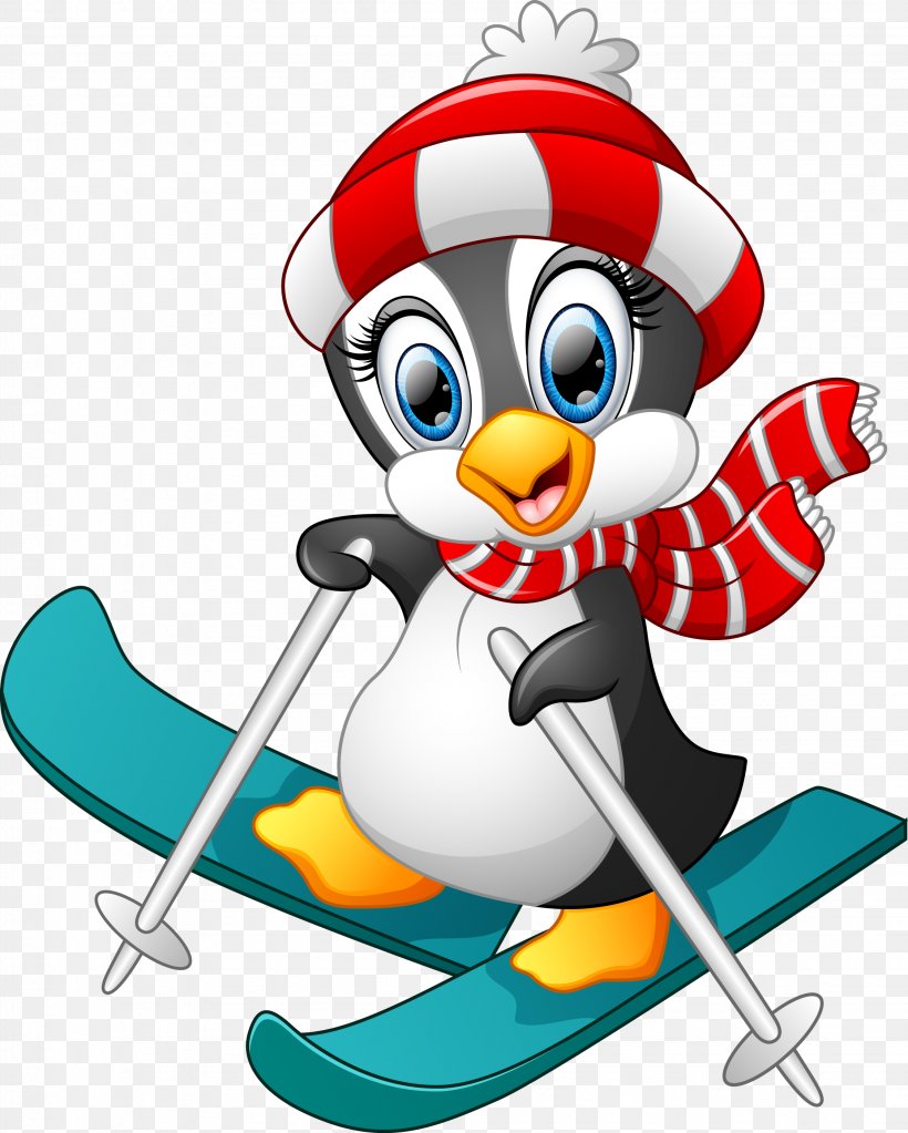 Penguin Cartoon Skiing Illustration, PNG, 2248x2805px, Penguin, Art, Beak, Bird, Cartoon Download Free