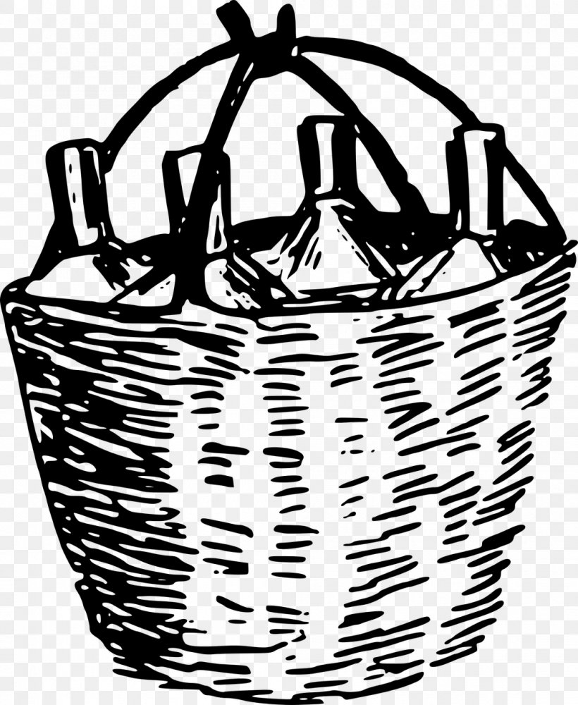 Basket Wine Clip Art, PNG, 1049x1280px, Basket, Black And White, Bottle, Cookware And Bakeware, Food Gift Baskets Download Free