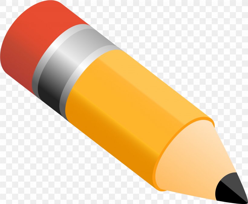 Pencil, PNG, 3576x2942px, Pencil, Office Supplies, Orange, Yellow Download Free