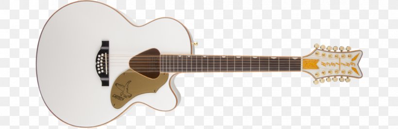 Twelve-string Guitar Gretsch White Falcon Acoustic Guitar Acoustic-electric Guitar, PNG, 1961x640px, Watercolor, Cartoon, Flower, Frame, Heart Download Free